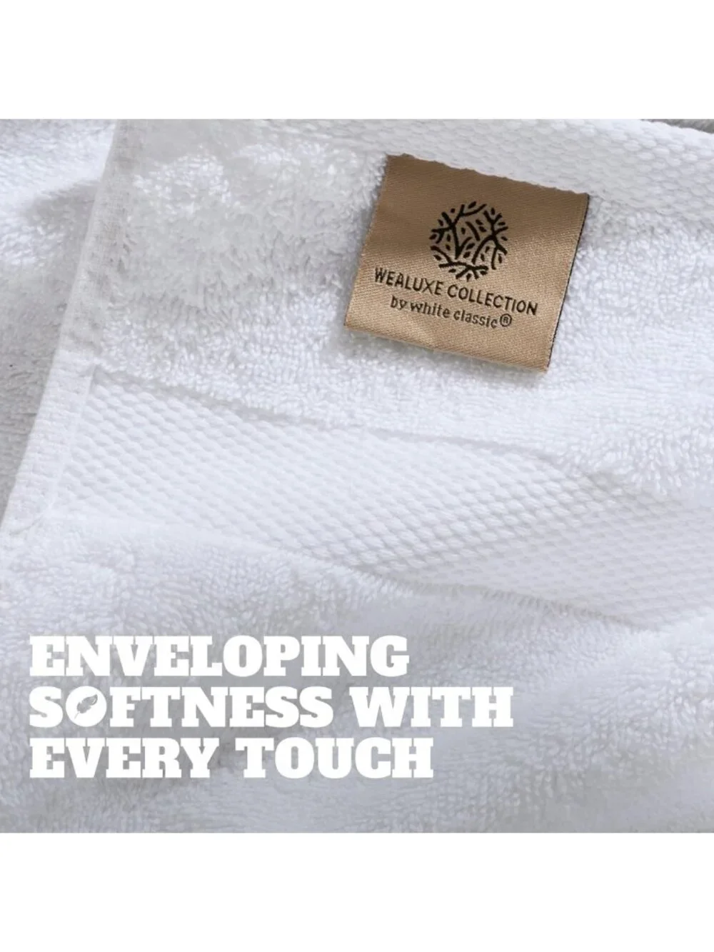 12 Pack White Washcloths - 600 GSM Soft, Highly Absorbent Cotton Shower Cloths